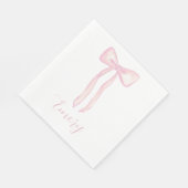 Pink Bow Baby Dusche Napkins individuell anpassbar Serviette (Ecke)