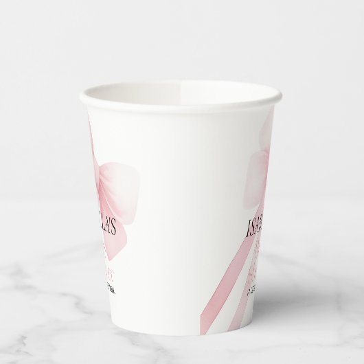 Pink Bow Baby Dusche Pappbecher (Links)