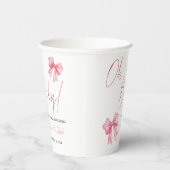 Pink Bow Baby Dusche Pappbecher (Rechts)