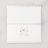Pink Bow Baby Dusche Platzkarten (Außenseite Aufgefaltet)