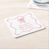 Pink Bow Baby Dusche Rechteckiger Pappuntersetzer (angewinkelt)