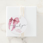 Pink Bow Baby Dusche Schön Danke Geschenkanhänger (Beispiel)