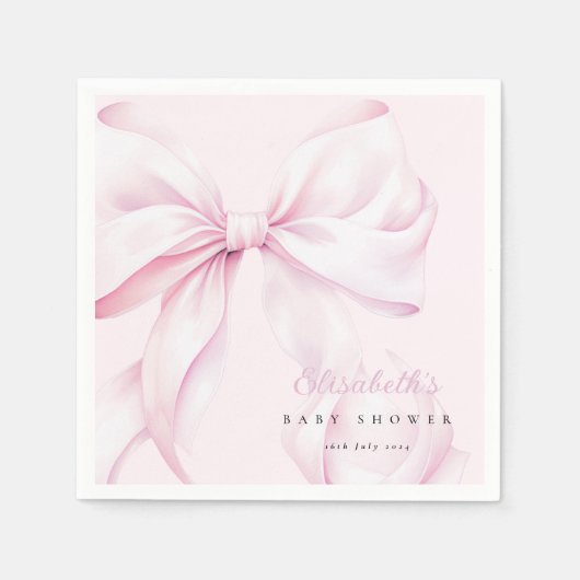 Pink Bow Baby Dusche Serviette (Vorderseite)