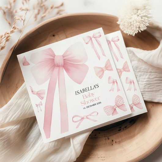 Pink Bow Baby Dusche Serviette