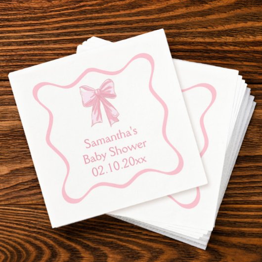 Pink Bow Baby Dusche Serviette