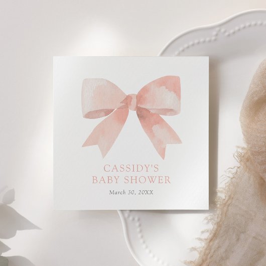 Pink Bow Baby Dusche Serviette