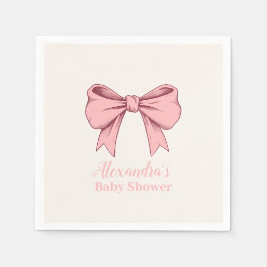 Pink Bow Baby Dusche Serviette (Vorderseite)