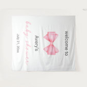 Pink Bow Baby Dusche Wandteppich (Vorderseite (Horizontal))