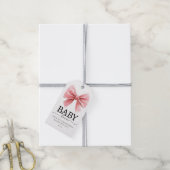 Pink Bow Baby Duschgeschenk Gefallen Tag Geschenkanhänger (Mit Garn)