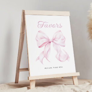 Pink Bow Baby Duwer bevorzugt Tafelschild Poster