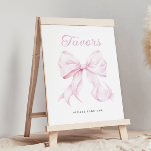 Pink Bow Baby Duwer bevorzugt Tafelschild Poster