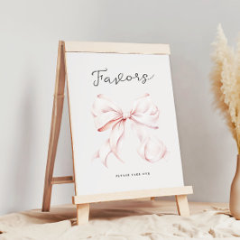 Pink Bow Baby Duwer bevorzugt Tafelschild Poster