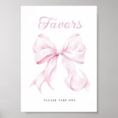Pink Bow Baby Duwer bevorzugt Tafelschild Poster (Vorne)