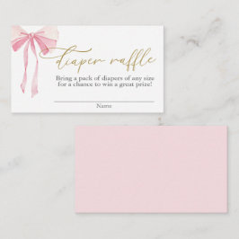 Pink Bow Baby Duwer Girl Diaper Raffel Begleitkarte