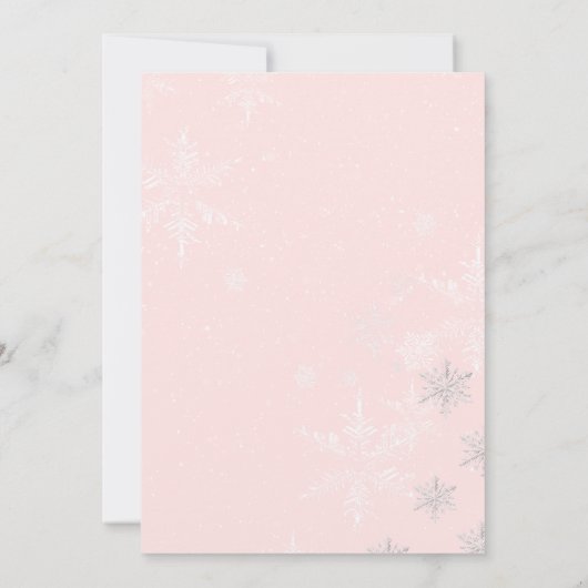 Pink Bow Baby Es ist kalte Außendusche Einladung (Rückseite)