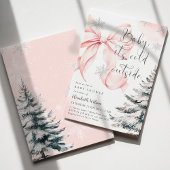 Pink Bow Baby Es ist kalte Außendusche Einladung