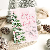 Pink Bow Baby Es ist kalte Außendusche Einladung