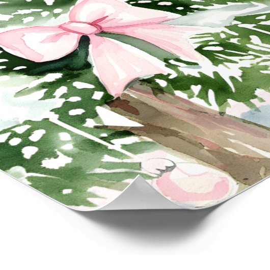 Pink Bow Baby Es ist kalte Außendusche Poster (Ecke)