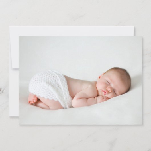 Pink Bow Baby Girl 2 Foto Geburtsankündigung Ankündigung (Rückseite)