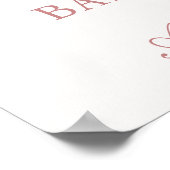 Pink Bow Baby Girl Dusche Begrüßungszeichen Poster (Ecke)