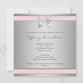 Pink Bow Baby Girl Dusche Einladung (Rückseite)