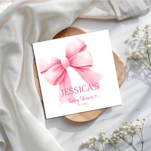 Pink Bow Baby Girl Dusche Serviette