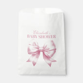 Pink Bow Baby Girl Elegant Baby Shower Geschenktütchen (Vorderseite)