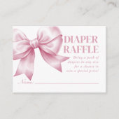 Pink Bow Baby Girl Elegant Diaper Raffle Begleitkarte (Vorderseite)