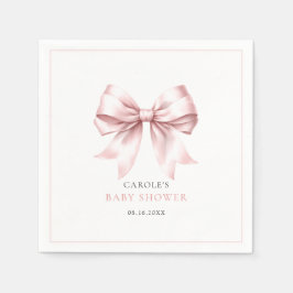 Pink Bow Baby Girl Elegante Babydusche Napkins Serviette