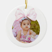 Pink Bow Baby Girl Foto Ornament (Vorne)