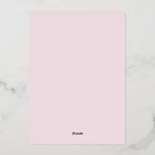  Pink Bow Baby Girl Shower Folieneinladung (Rückseite)