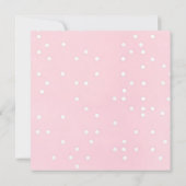 Pink Bow Baby Girl with Polka Dot Square Ankündigung (Rückseite)