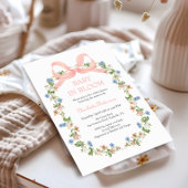Pink Bow Baby in Bloom Baby Dusche Einladung