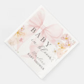 Pink Bow Baby in Bloom Baby Dusche Napkins Serviette (Ecke)