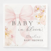 Pink Bow Baby in Bloom Baby Dusche Napkins Serviette (Vorderseite)