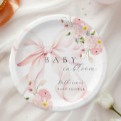 Pink Bow Baby in Bloom Baby Dusche Papierplatte Pappteller
