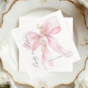 Pink Bow Baby in Bloom Baby Dusche Serviette