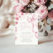 Pink Bow Baby In Bloom Baby Shower Invitation Einladung
