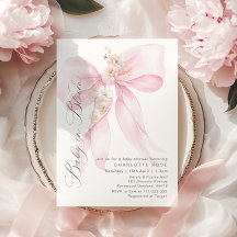 Pink Bow Baby in Bloom Floral Baby Dusche