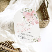 Pink Bow Baby in Bloom Floral Girl Babydusche Einladung