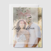 Pink Bow Baby in Bloom Floral Girl Babydusche Pergament Einladungen (Versatz (Ehepaar))