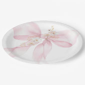 Pink Bow Baby in Bloom Sakura Baby Dusche Pappteller (Schrägansicht)