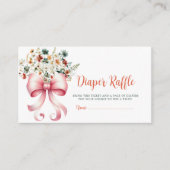 Pink Bow Baby in Bloom Windel-Raffa-Ticket Begleitkarte (Vorderseite)