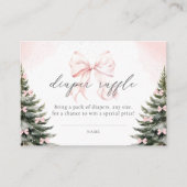 Pink Bow Baby It Cold Outside Baby Diaper Raffles Begleitkarte (Vorderseite)