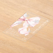 Pink Bow Baby It's Cold Outside Baby Shower Acryleinladungen (Ablage )