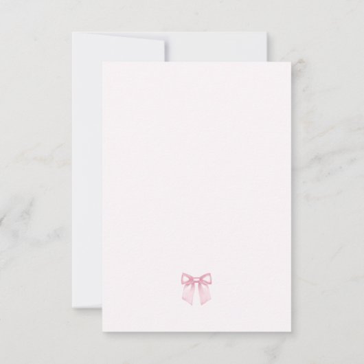 Pink Bow Baby Its Cold Outside Baby Shower Dankeskarte (Rückseite)