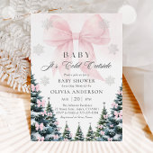 Pink Bow Baby It's Cold Outside Baby Shower Einladung