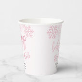 Pink Bow Baby Its Cold Outside Baby Shower Pappbecher (Links)