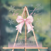 Pink Bow Baby Its Cold Outside Baby Shower Welcome Acrylschild (Neutral)