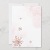 Pink Bow Baby It's Cold Outside Girl Baby Shower Einladung (Rückseite)